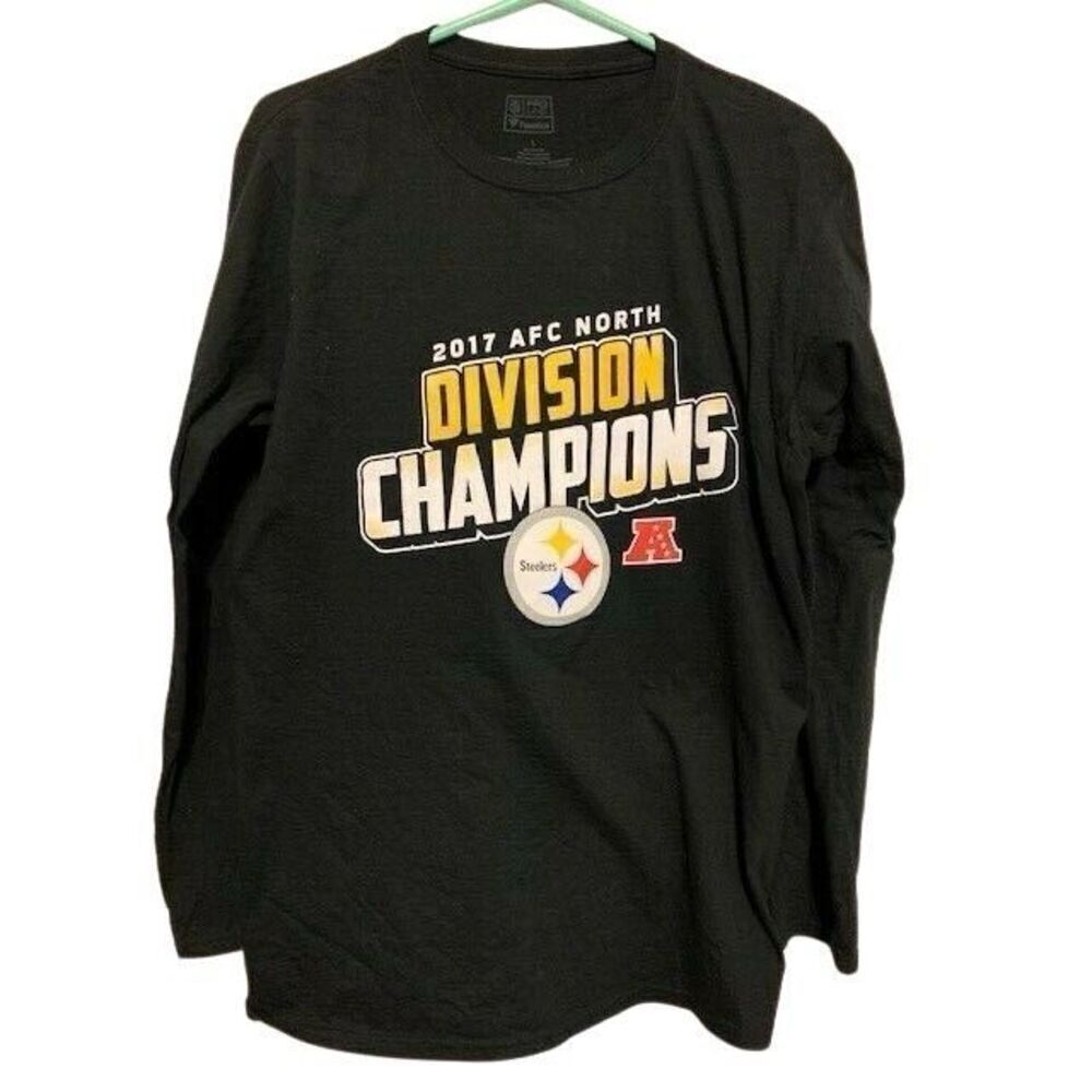 PITTSBURGH STEELERS 2017 AFC DIVISION CHAMPS SIZE LARGE LONG SLEEVED T-SHIRT